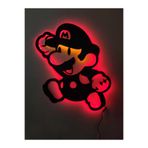 dekoraven Mario Dekoratif Led Işıklı Ahşap Tablo 55x40 cm, mario1