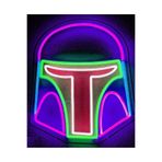 dekoraven Maske Kask Neon Led Tabela Mor, maskraven