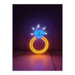 dekoraven Mavi Tektaş Neon Led Tabela 40x30 cm, yüzük