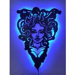 dekoraven Medusa led ışıklı tablo mavi