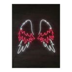 dekoraven Melek Kanadı Neon Led Tabela Dekoratif Aydınlatma 80x80 cm Kırmızı, melekkanadı