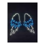 Dekoraven Melek Kanadı Neon Led Tabela Dekoratif Aydınlatma(Tek Kanadin Ölçüsü-80X40Cm Toplam Ölçü 80X80Cm), melekskanatturk
