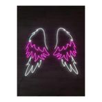 dekoraven Melek Kanadı Neon Led Tabela Pembe, melekkanadı