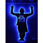 dekoraven Messi Led Işıklı Ahşap Tablo mavi