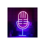 dekoraven Mikrofon Neon Tabela Neon Yazı Dekoratif Aydınlatma Ve Gece Lambası, mikrof