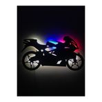 dekoraven Motorsiklet Işıklı Tablo mavi-kırmızı-beyaz