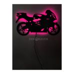 dekoraven Motorsiklet Led Işıklı Tablo pembe