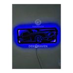 dekoraven Mustang Led Işıklı Tablo mavi