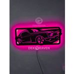 dekoraven Mustang Led Işıklı Tablo pembe