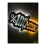 Dekoraven Müzik Led Işıklı Ahşap Tablo, mscsar1