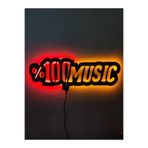 dekoraven Müzik Led Işıklı Ahşap Tablo music22
