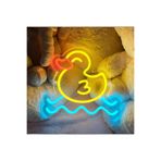 dekoraven Neon Led Tabela Dekoratif Aydınlatma 30x30 cm, ördek