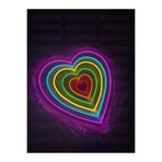 dekoraven Neon Led Tabela Dekoratif Aydınlatma 50x50 cm, kalpler