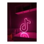 dekoraven Neon Pembe Tiktok Logolu Neon Led Işıklı Tablo, KBERK03