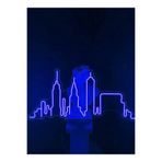 dekoraven New York Neon Led Tabela Dekoratif Aydınlatma 85x33 cm Mavi, newyork1