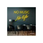dekoraven No Music No Life Neon Led Tabela Dekoratif Aydınlatma 60x40 cm, nomusicnolifee2