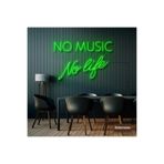 Dekoraven No Music No Life Neon Led Tabela Dekoratif Aydınlatma, nomusicy60