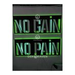 dekoraven No Pain No Gain Led Işıklı Tablo Yeşil-Beyaz 70x55 cm, nogain1