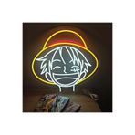 dekoraven One Piece Luffy Neon Tabela Dekoratif Aydınlatma 50x50 cm, luffy2