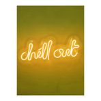 dekoraven Out Neon Tabela Yazı Neon Led Dekoratif Duvar Aydınlatması Sarı 40x14cm, chill