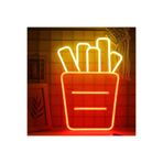 dekoraven Patates Kızartması Neon Tabela Dekoratif Aydınlatma ve Gece Lambası 42x30cm, patataesk1