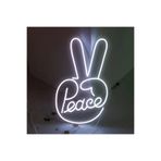 dekoraven Peace-Barış Neon Tabela Neon Yazı Dekoratif Aydınlatma Ve Gece Lambası, peaceneon