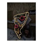 dekoraven Pizza Neon Led Dekoratif Duvar Yazısı Tabelası Aydınlatması 40x40 cm, SMC-1038