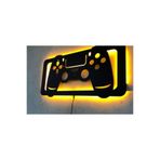 dekoraven PS4 Konsol Led Işıklı Ahşap Duvar Tablosu, Ps4 Konsol