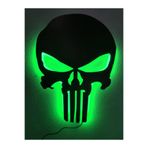 dekoraven Punisher Yeşil Led Işıklı Tablo 55x40 yeşil