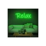 dekoraven Relax Neon Led Dekoratif Duvar Yazısı Tabelası Yeşil 30x60 cm, SMC-1039