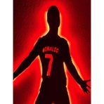 dekoraven Ronaldo Led Işıklı Ahşap Tablo, cr7