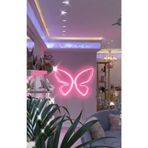 Dekoraven Şeffaf Pleksi Üzerine "Kelebek" Neon Led Tabela