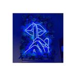dekoraven Sessizlik Dudak Neon Led Tabela Dekoratif Aydınlatma 50x35 Cm Mavi, sessizran