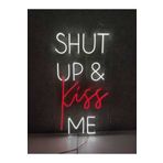 dekoraven Shut Up Kiss Me Neon Yazı Neon Tabela Neon Yazı Dekoratif Aydınlatma kissme