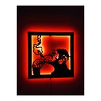 dekoraven Smoky Monkey Dekoratif Led Işıklı Ahşap Tablo 50x50 cm, SmokyMonkey1