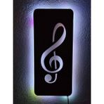 Dekoraven Sol Anahtarı LED Işıklı Tablo - Beyaz - 55 x 25 cm