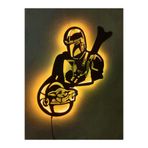 dekoraven Star Wars Baby Yoda Led Işıklı Tablo 55x40 cm, babeyoda
