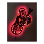 dekoraven Star Wars Baby Yoda Led Işıklı Tablo Kırmızı 55x40 cm, babeyoda