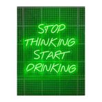 Dekoraven Stop Thinking Start Drinking (62X58Cm) Yazılı Neon Led Tabela Kafe Dekor, stopyeşilraven