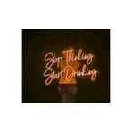 dekoraven Stop Thinking Start Drinking Neon Led Yazı Tabela Dekoratif Aydınlatma Bar Kafe Dekor 70X35Cm Turuncu, stopstart