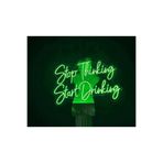 dekoraven Stop Thinking Start Drinking Neon Led Yazı Tabela Dekoratif Aydınlatma Bar Kafe Dekor 70X35Cm Yeşil, stopstart