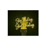dekoraven Stop Thinking Start Drinking Neon Led Yazı Tabela Dekoratif Aydınlatma Bar Kafe Dekor(70x35cm) stopstart