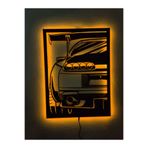 dekoraven Supra 16 Renk Kumandalı Led Işıklı Ahşap Tablo 55x40 cm, suprargb