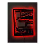 dekoraven Supra Led Işıklı Ahşap Tablo kırmızı