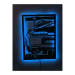 dekoraven Supra Led Işıklı Ahşap Tablo mavi