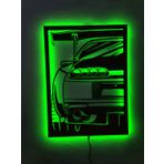 dekoraven Supra Led Işıklı Ahşap Tablo yeşil