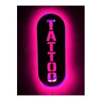 dekoraven Tattoo Dövme Led Işıklı Ahşap Tablo Tabela