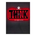 dekoraven Think-Motto Led Işıklı Ahşap Tablo kırmızı