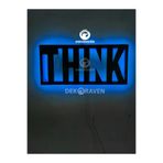 dekoraven Think-Motto Led Işıklı Ahşap Tablo mavi