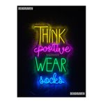 dekoraven Think Positive Wear Socks Neon Tabela Dekoratif Aydınlatma 60x40 cm, wearsocks